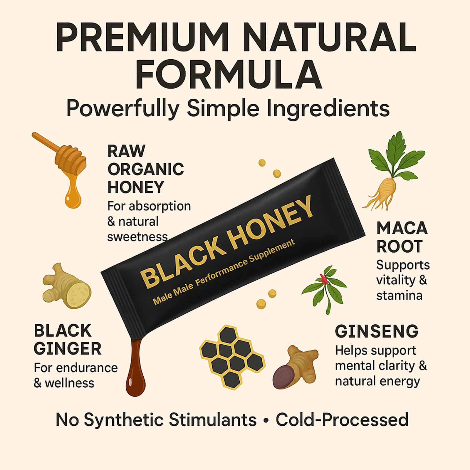 Amazon.com : Black Honey Sticks Natural Energy & Vitality Packs